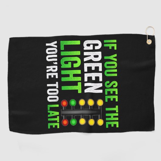 Grappige Drag Racing Kerstboom Drag Racer Golfhanddoek (Horizontaal)