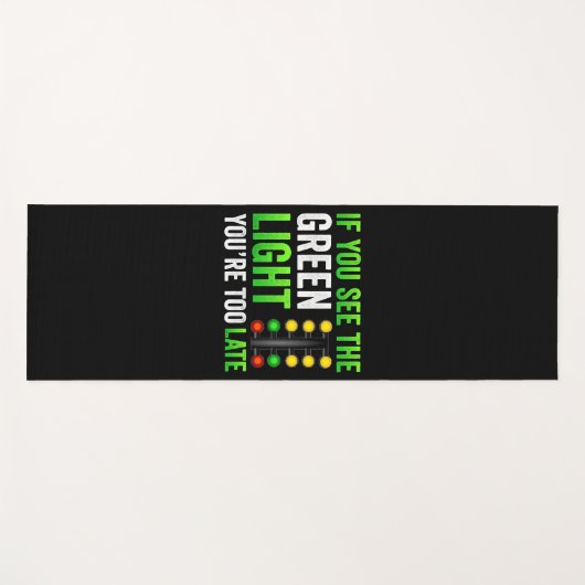 Grappige Drag Racing Kerstboom Drag Racer Yogamat (Voorkant (horizontaal))