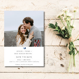 Grappige drank Bad Dance Moves bruiloft foto Save The Date