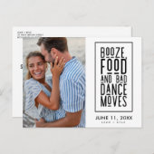 Grappige drank, eten, slechte dans bewegingen opsl aankondigingskaart (Voorkant / Achterkant)