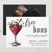 Grappige drank gratis bruidsfeest foto halloween b save the date (Voorkant / Achterkant)