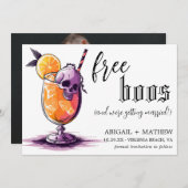 Grappige drank gratis foto's Halloween bruiloft Save The Date (Voorkant / Achterkant)