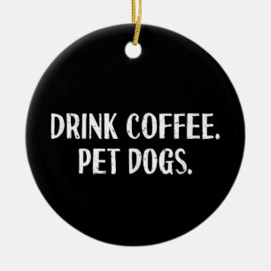 Grappige Drankkoffie Aaien Honden Moppige Koffieli Keramisch Ornament