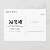 Grappige Drie Foto Bruiloft Save the Date Aankondigingskaart (Achterkant)