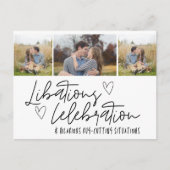 Grappige Drie Foto Bruiloft Save the Date Aankondigingskaart (Voorkant)