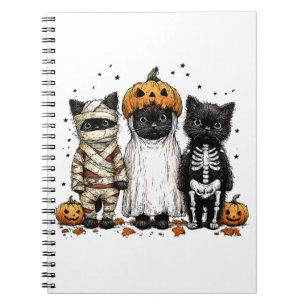 Grappige drie Halloween katten Notitieboek