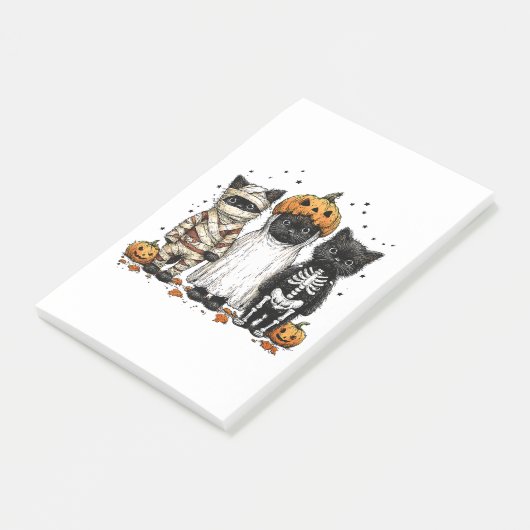 Grappige drie Halloween katten Post-it® Notes (Schuin)