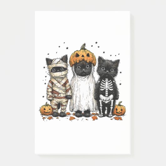 Grappige drie Halloween katten Post-it® Notes (Voorkant)