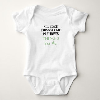 Grappige drieling outfit met naam, aangepaste unis romper