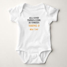 Grappige drieling outfit met naam, aangepaste unis romper