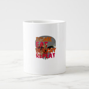 Grappige Drink Eet Wees Schrik Halloween Design Cr Extra Grote Beker