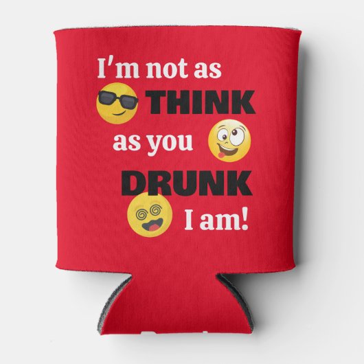 Grappige Drink Emoji Blikjeskoeler (Voorkant)
