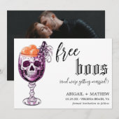Grappige Drink Gratis Boos Foto Halloween Bruiloft Save The Date (Voorkant / Achterkant)