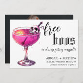 Grappige Drink Gratis Boos Foto Halloween Bruiloft Save The Date (Voorkant / Achterkant)