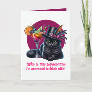 Grappige Drinken met Mate Zwarte Kat Kaart