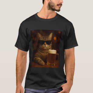 Grappige Drinkende Kat Meme Sarcastische Humor Bie T-shirt
