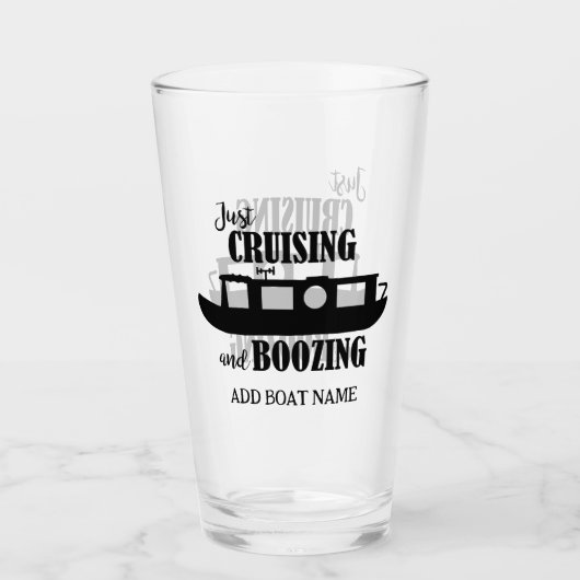 Grappige Drinkquote voor Kanaal Smalboot Glas (Voorkant)