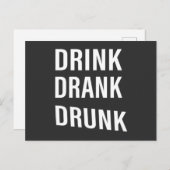 Grappige drinkspreuken over whiskey drinker briefkaart (Voorkant / Achterkant)