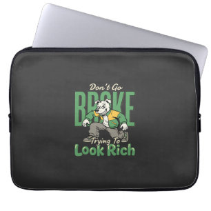 Grappige Drip Dog Geld Quote Laptop Sleeve