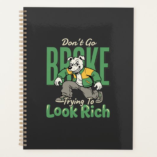 Grappige Drip Hond Geld Quote Planner (Voorkant)