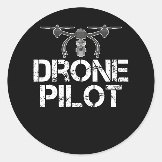 Grappige Drone Pilot voor Drone Flying Ronde Sticker (Voorkant)