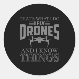 Grappige dronekunst voor mannen vrouwen jongens dr ronde sticker