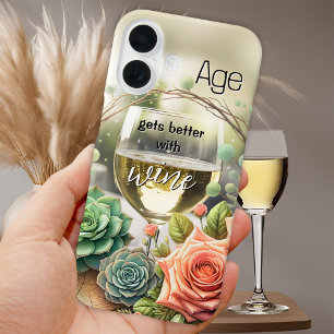Grappige Droom Chic Bloemige Witte Wijn Hoesje