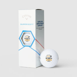 grappige drukke bijensportliefhebbers golfballen