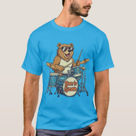 Grappige Drummer Beer Geboren Om Te Swingen T-shirt