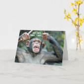 Grappige drummer Chimp Four Count Wenskaart Kaart (Gele Bloem)