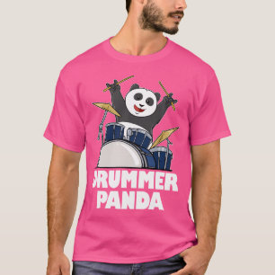 Grappige Drummer Panda Teddy Bear Muzikant Bassist T-shirt