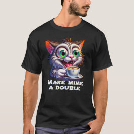 Grappige dubbele espresso kat t-shirt