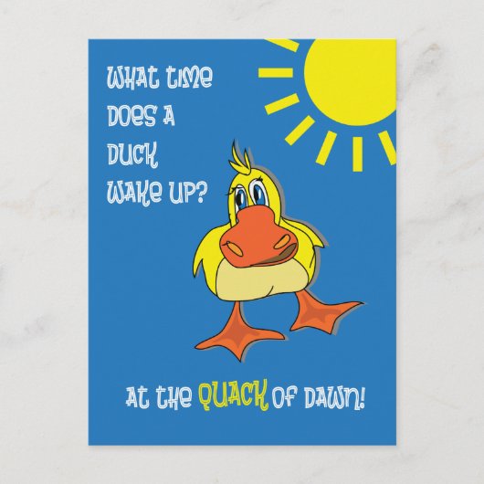 Grappige Duck Riddle voor Kinderen Briefkaart (Voorkant)