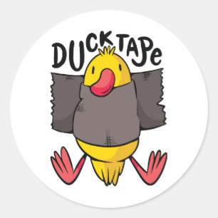 Grappige Duck Tape Ronde Sticker