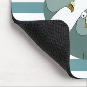 Grappige duif groeten met blauwe strepen muismat (Hoek)