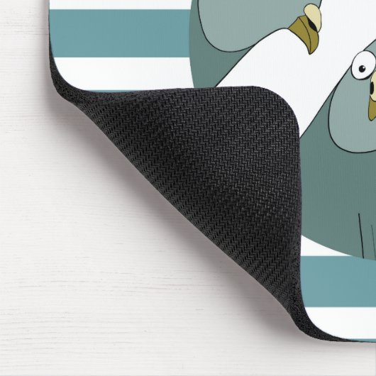 Grappige duif groeten met blauwe strepen muismat (Hoek)