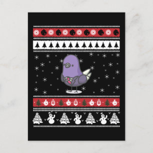 Grappige duif lelijke kerst briefkaart