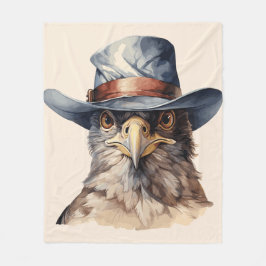 Grappige duif met een cowboy pet, waterverf fleece deken