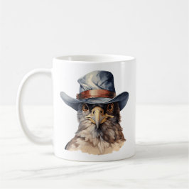 Grappige duif met een cowboy pet, waterverf koffiemok