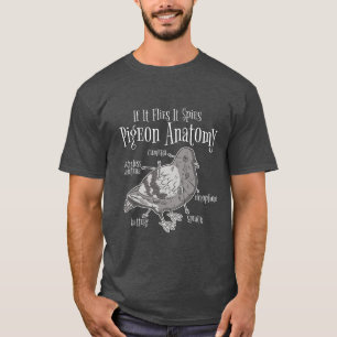 Grappige duif spion t-shirt