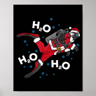 Grappige Duik H2o Pun Scuba Cadeau Poster