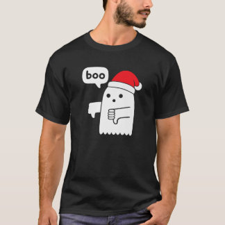 Grappige Duimen Down Ghost Screaming Boo in Santa  T-shirt