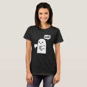 Grappige duimen omlaag spook schreeuwen van afkeur t-shirt (Voorkant volledig)