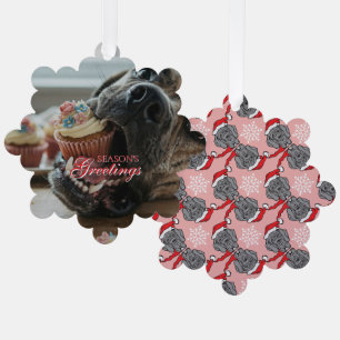 Grappige Duitse Dog Kerstgroet Ornament Kaart