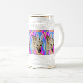 Grappige Duitse Herder Hond & Paashaas Ooren Bierpul