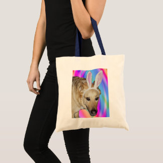 Grappige Duitse Herder Hond & Paashaas Ooren Tote Bag