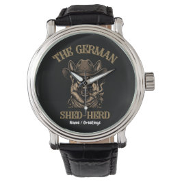 Grappige Duitse Herders Cowboy Duitse Shed-Kudde Horloge