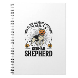Grappige Duitse Herders Halloween Kostuum Hond Des Notitieboek