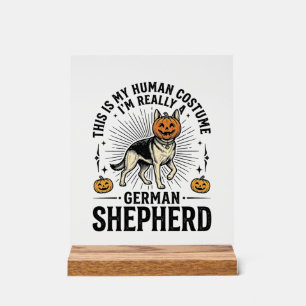 Grappige Duitse Herders Halloween Kostuum Hondenon Acryl Bord