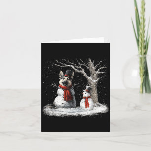 Grappige Duitse Herdershond In De Sneeuw Boom Kers Kaart